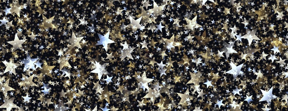 An abstract image of silver stars for Christmas